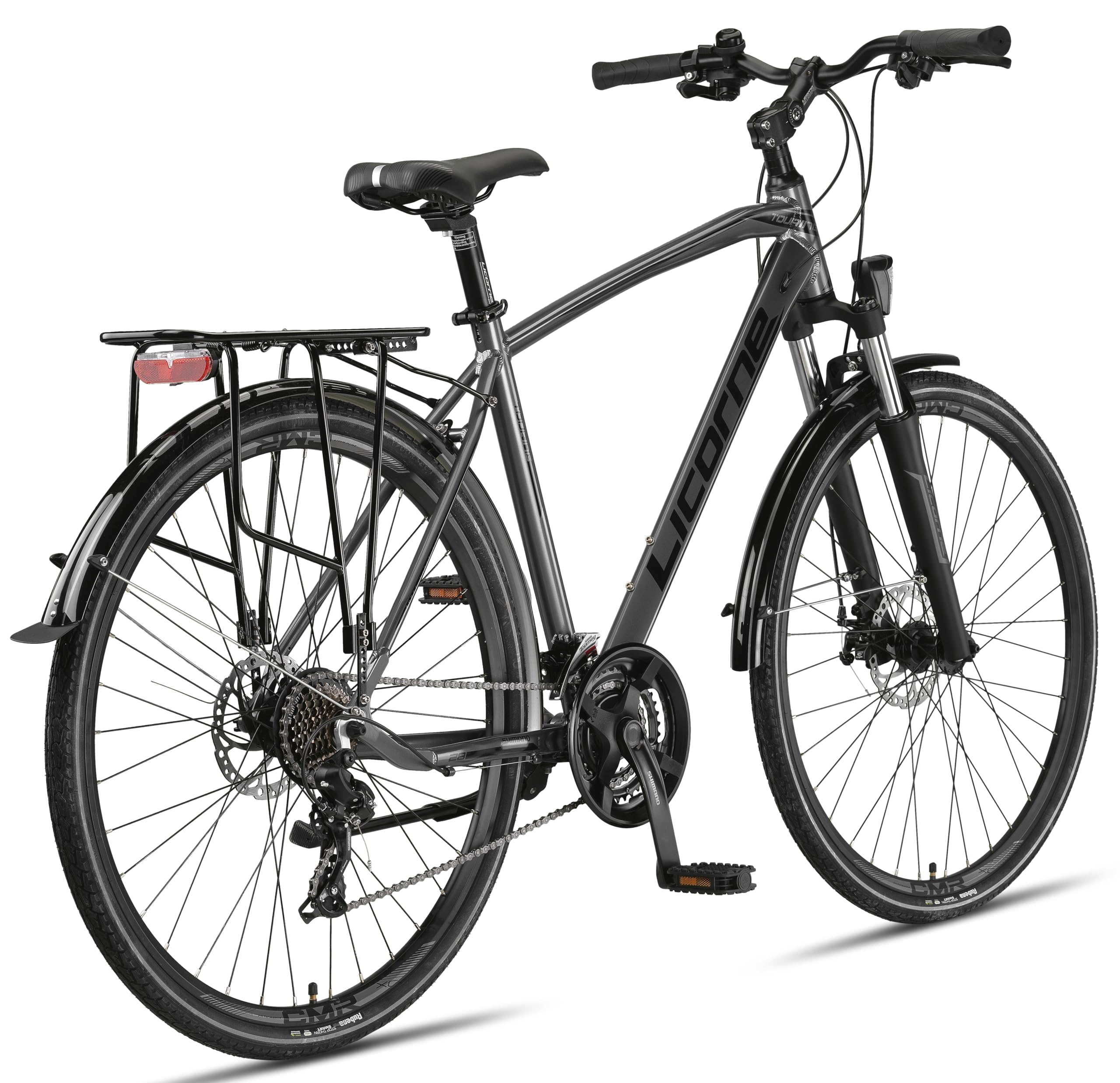 Licorne Bike - Bicicletta da trekking in alluminio, da 28 pollici, con cambio a 21 marce, freno a disco, mountain bike, bici da cross, bici da ragazzo, ragazza, donna e uomo