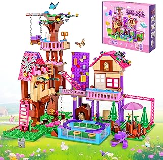 Charmofun Baumhaus Building Blocks, 756 Pieces Friends Tree House Construction Toy, Friends House Building Toy with 3 Figu...