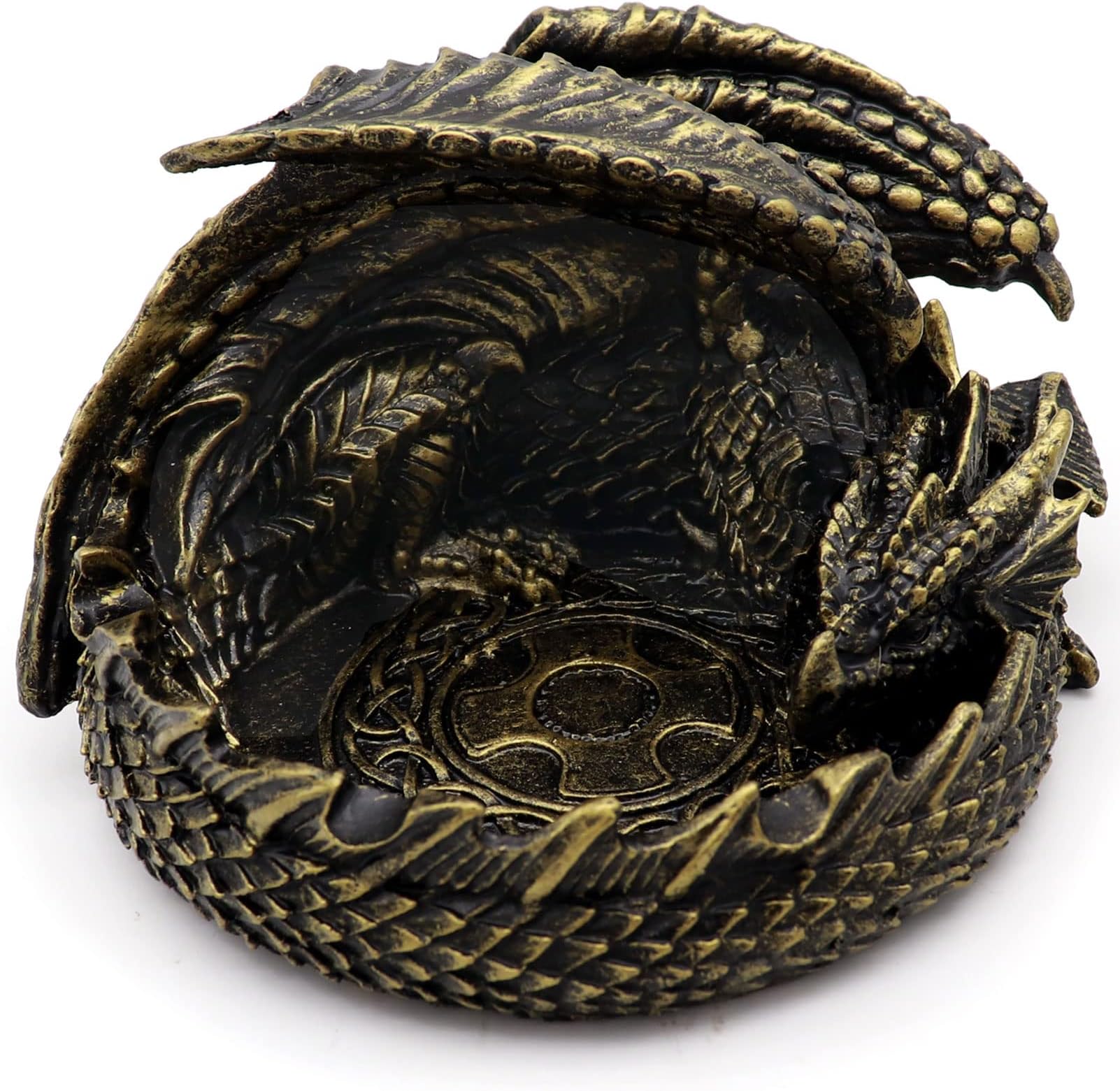 Haxtec Dragon Dice Jail Guardian D&D Dice Tray Holder - Dungeons and Dragons Accessories - Novelty DM RPG Gift - Statue Decor (Antique Bronze)