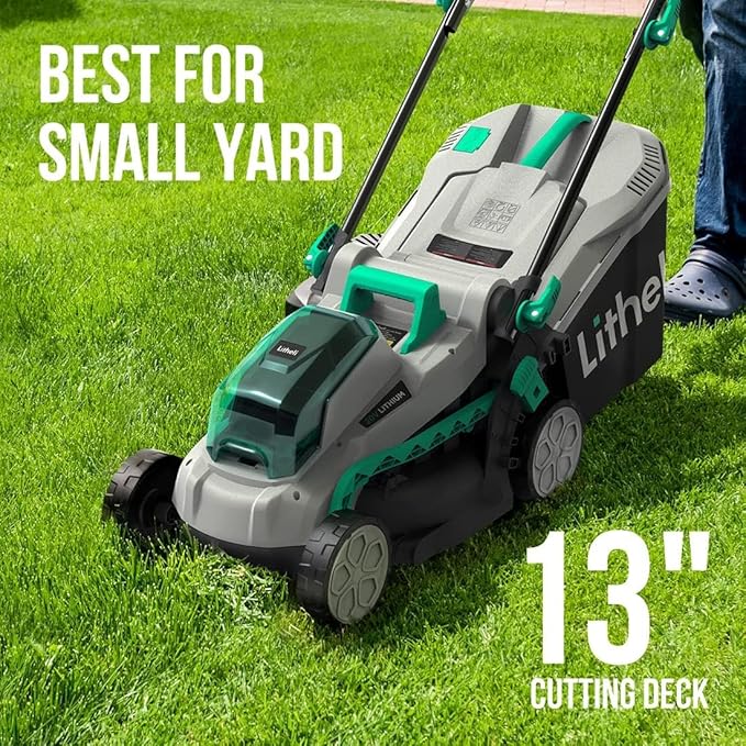 The Litheli 20V 13" Cordless Lawn Mower is a powerful and convenient option for maintaining your garden, yard, or farm. With a brushless motor, this electric lawn mower provides efficient and reliable performance without the need for gas or oil. The 4.0Ah battery included with the mower allows for extended use on a single charge, making it easy to tackle larger outdoor spaces.