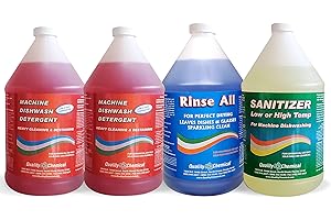 Quality Chemical 4 Gallon Commercial Dishwasher Sanitizer Kit (Commercial Kitchen Dish Cleaner)