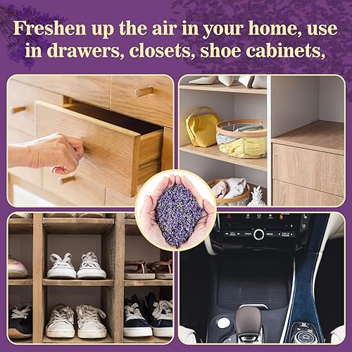 Miniatura 6 de Sukh - Bolsas de 6.6 onzas de lavanda – Bolsas de popurrí de flores de lavanda secas perfumadas frescas, bolsas de repuesto para cajones y armarios