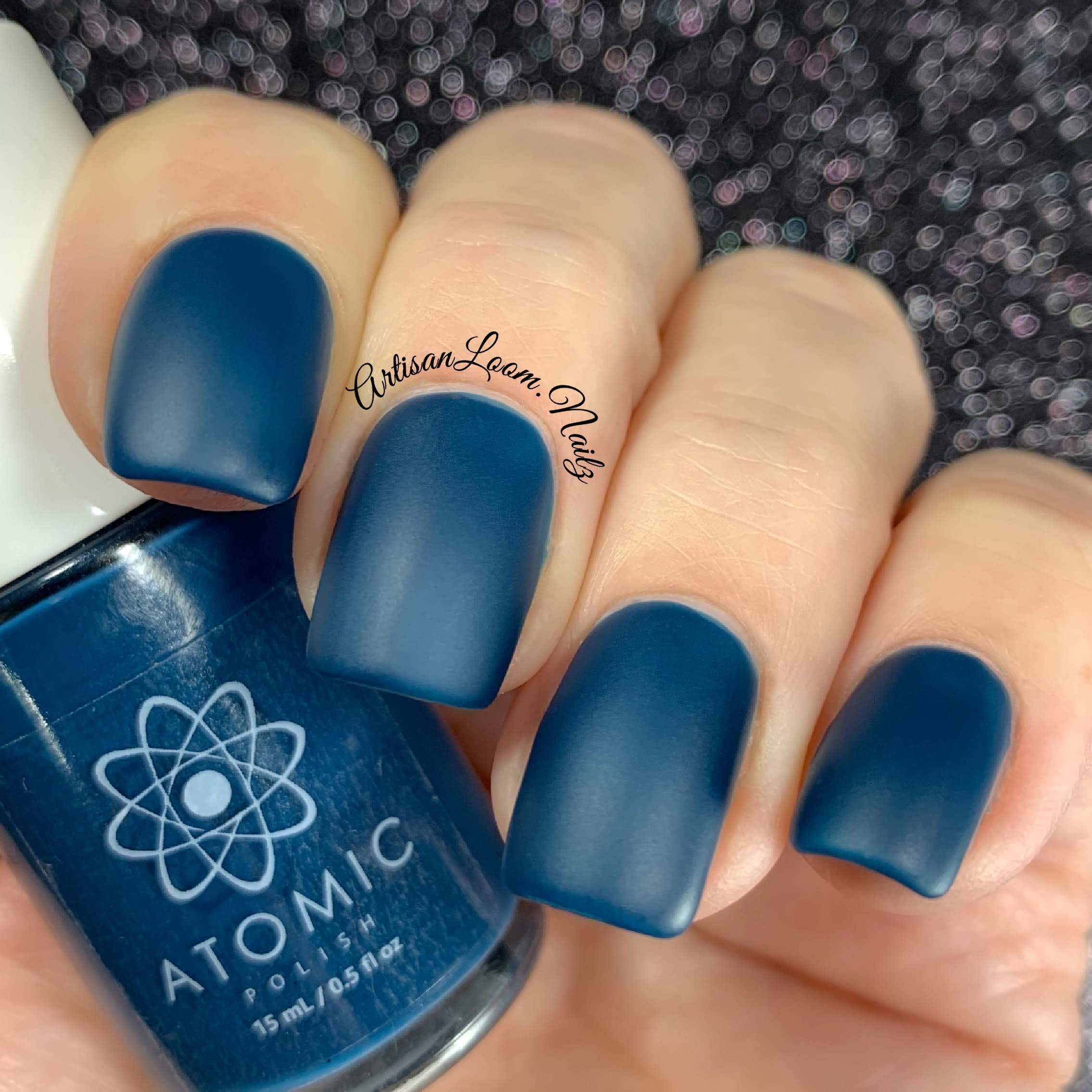 Blue Matte Nail Polish - Atomic Polish - Iridium (Ir) Matte