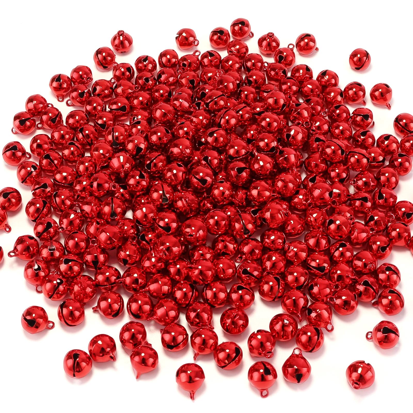 1/2 Inch Jingle Bells Small Bell Mini Bells, Tiny Crafts Bells, DIY for Christmas Home Making Ornaments Wreath Pet Decorations Bracelet Anklets Necklace Knitting Jewelry Making 120 Pcs, Red