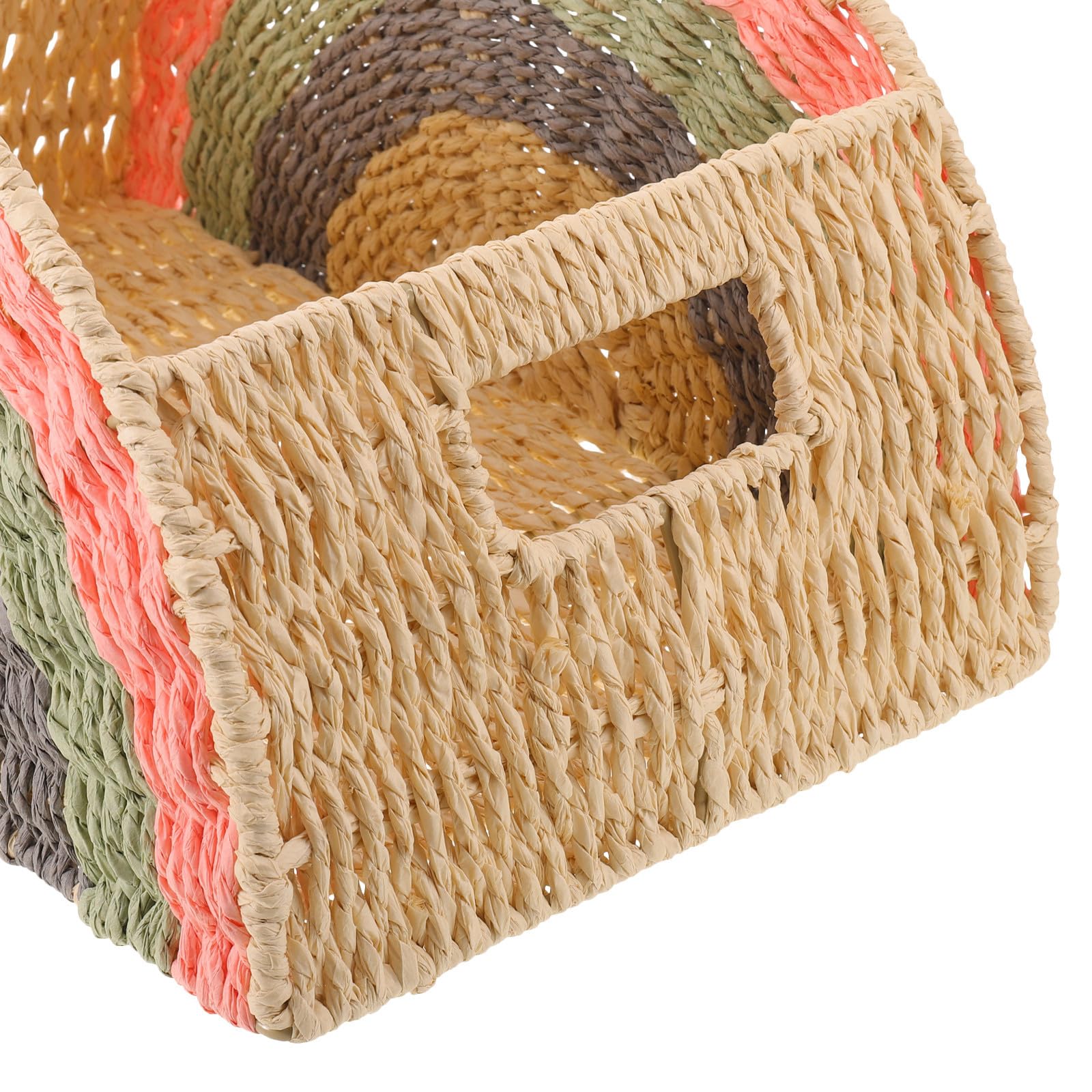 SHINEOFI Cesto Portaoggetti Decorativo a Forma di Arcobaleno in Corda di Carta e Metallo, Facile da Pulire Ampio Spazio per Ufficio e Soggiorno