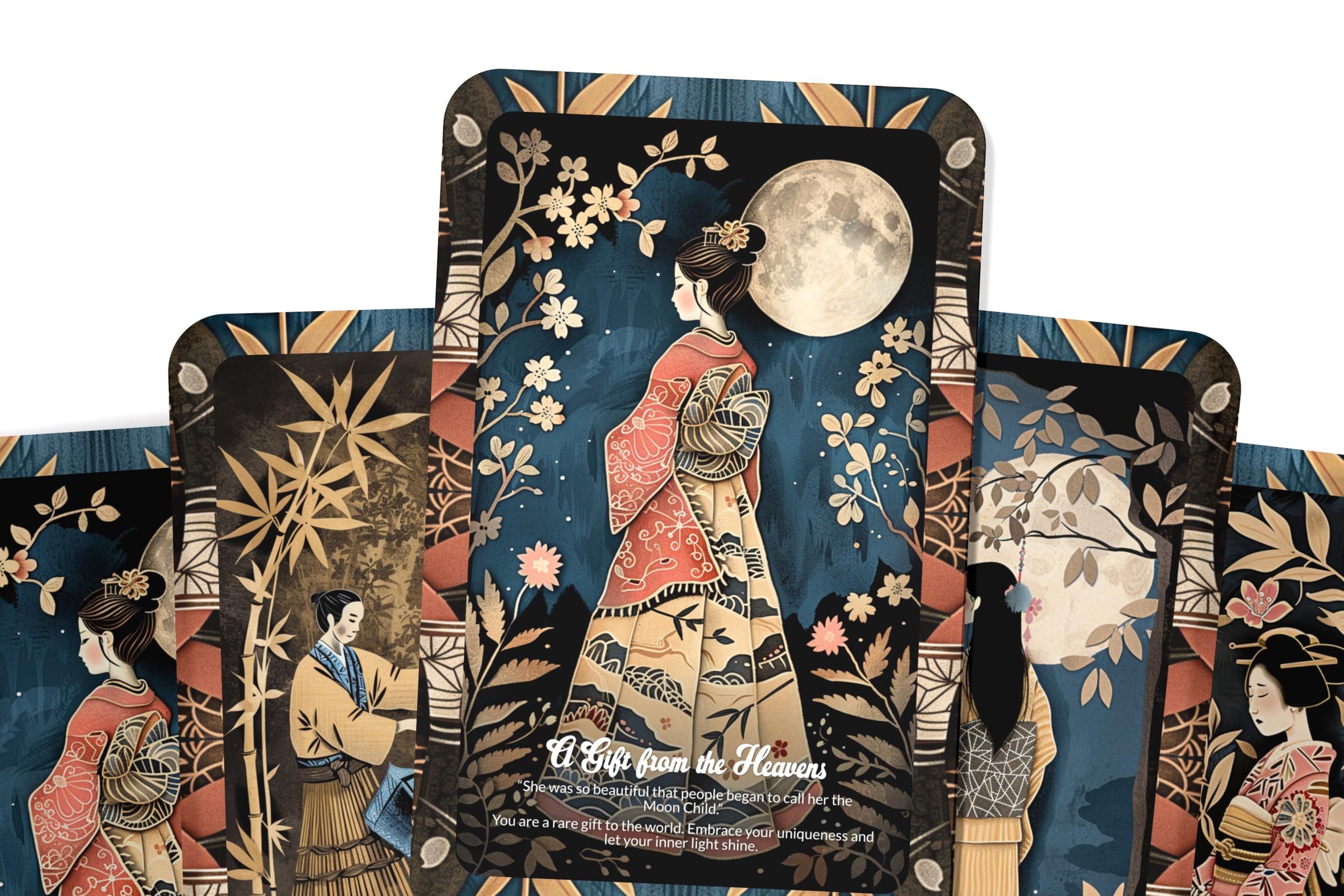 Ibiza The Bamboo-Cutter and the Moon Child - 22 Oracle Cards - Embrace Mystical Grace and Divine Beauty