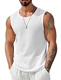Mens Casual Tank Tops 2 Pack Waffle Knit Sleeveless Shirt Breathable Tank Shirts Summer Muscle Tee