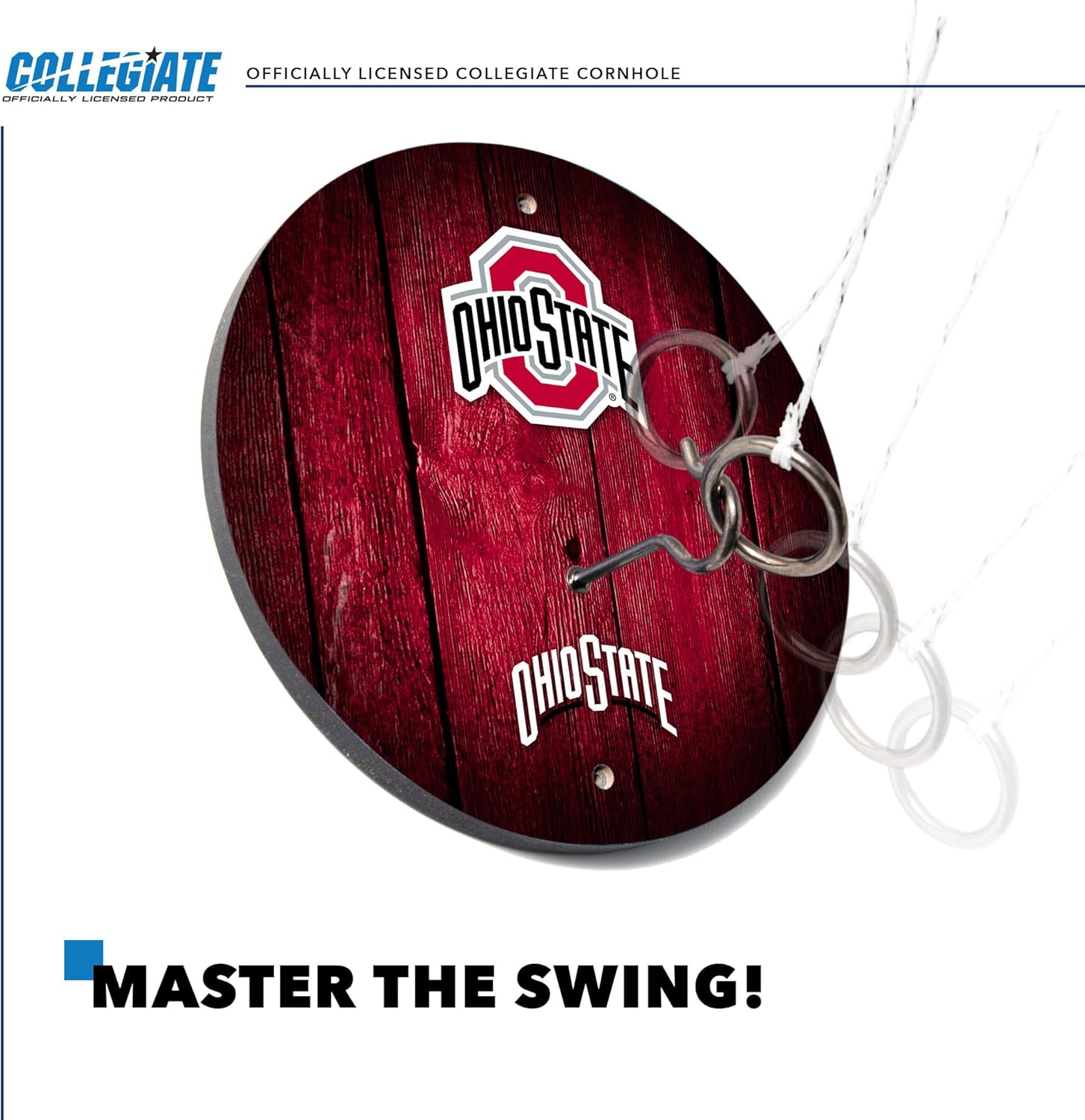 Wild Sports Solid Wood College Hook & Ring Toss Set with Direct Print HD Team Graphics – Easy Hang Hook and Ring Toss Target – Great Gift for Any NCAA Fan!