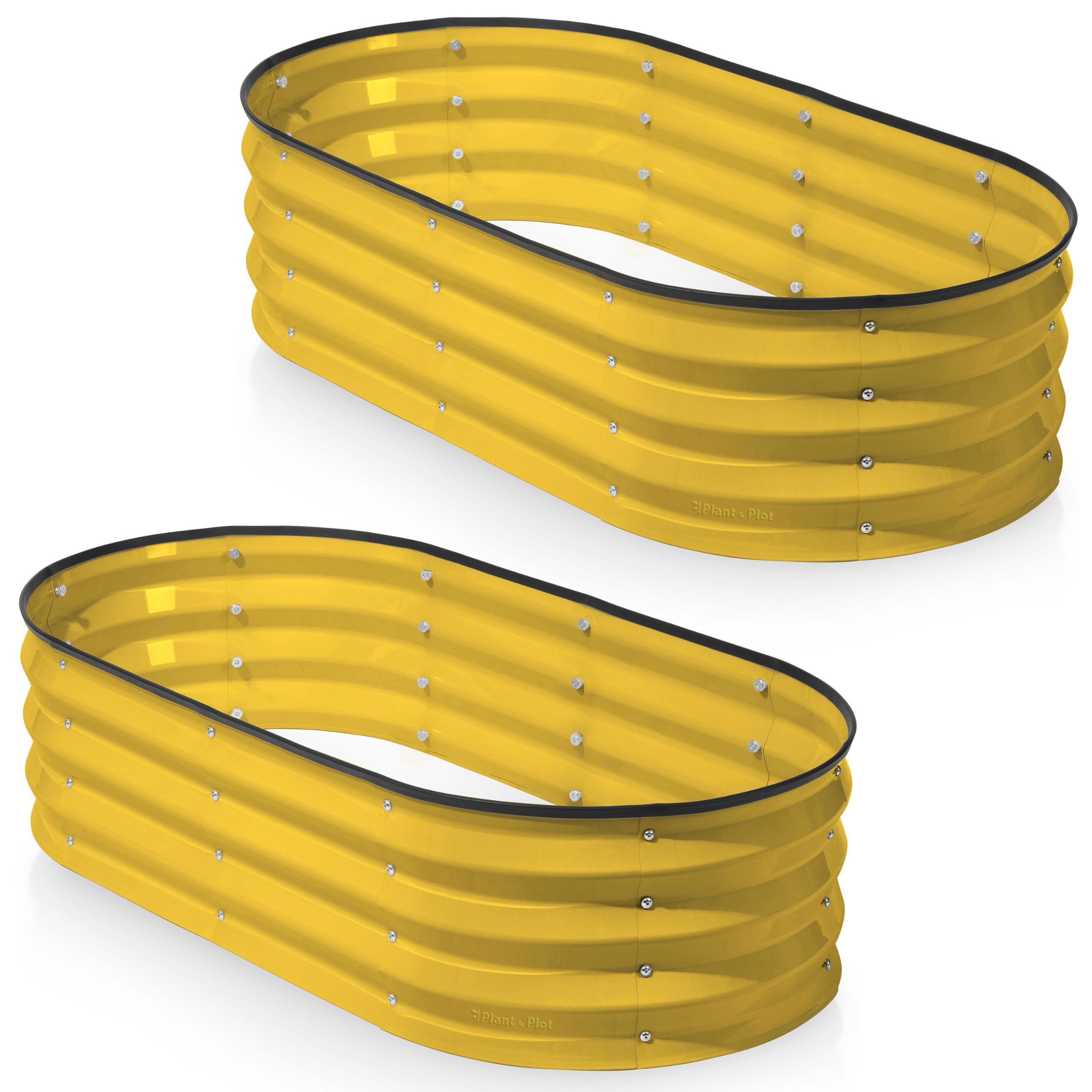 Galvanized Raised Garden Beds Outdoor // 4ร2ร1 ft (2-Pack) Planter Raised Beds for Gardening, Vegetables, Flowers (Yellow) // Large Metal Garden Box