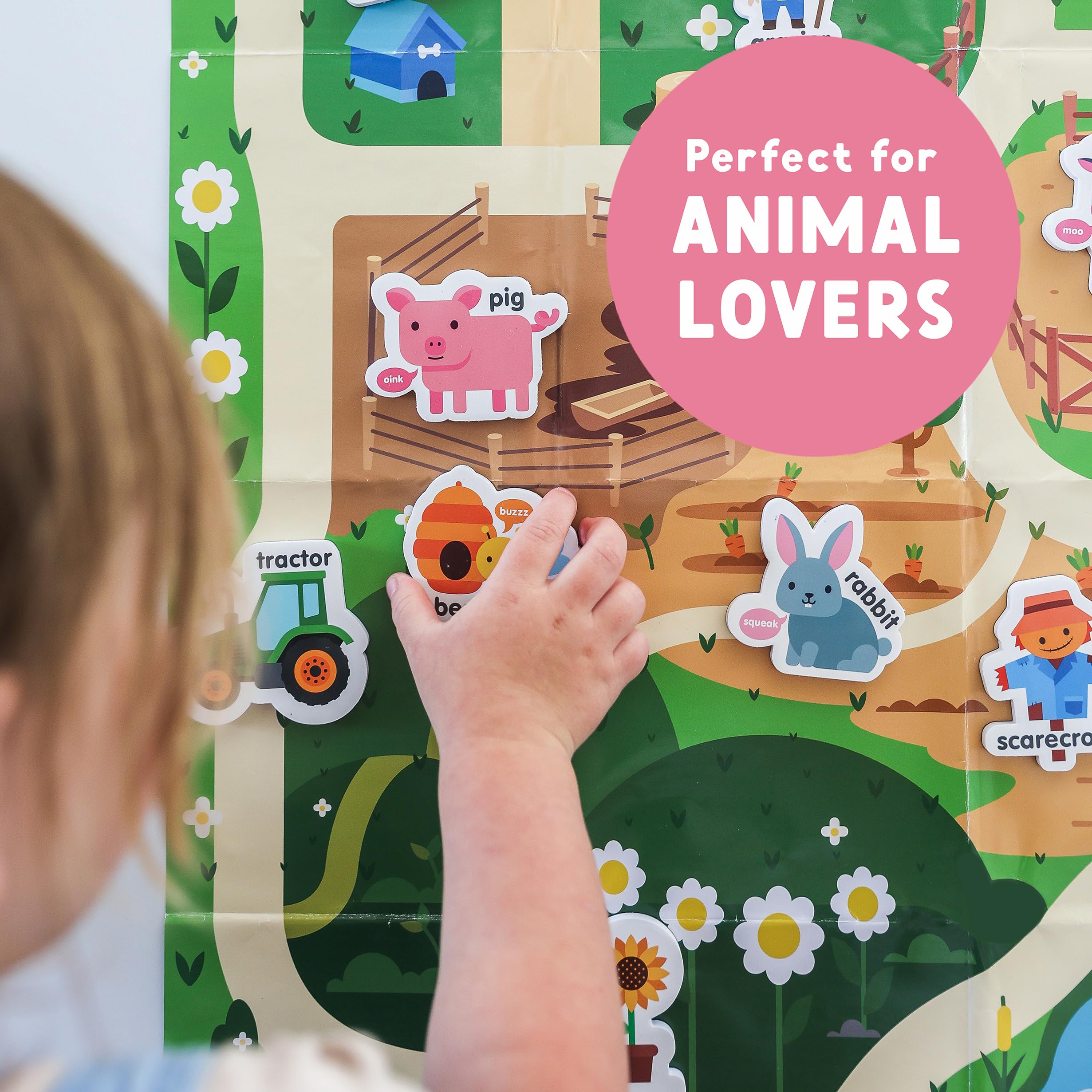 Curious Columbus Fridge Magnets for Toddlers 1-3 Year Olds. Refrigerator Magnets for Kids Baby ABC Learning Magnet Educational Toys Babies to Nursery and Reception (Farmyard Animals) - Image 2
