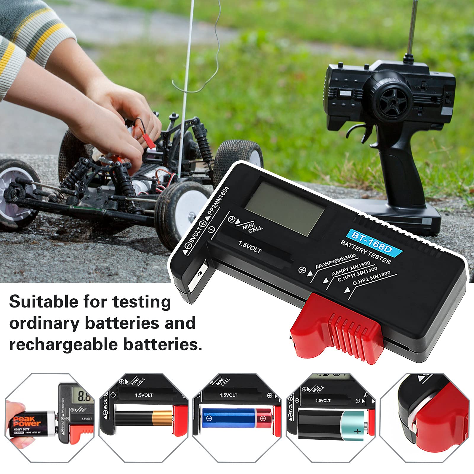 Batterie Stilo Testeur De Piles Universel BT-168D - LCD Pour AA/AAA/C/D/9V - Numérique Et Portable Battery Tester