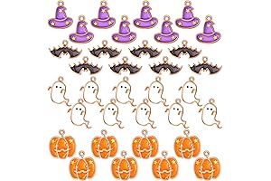 Hicarer 34 Pieces Halloween Charms Pendants for Fall Jewelry Making