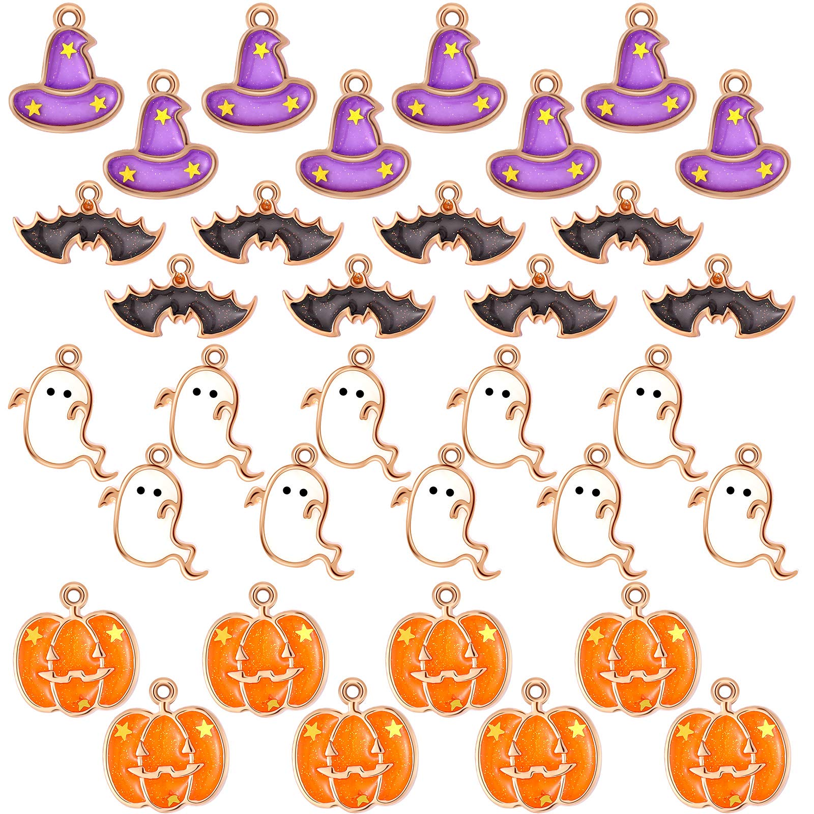 34 dijes de Halloween de aleación, calabaza, otoño, joyería, para fiesta de Acción de Gracias, bricolaje, collares, pulseras, accesorios, aleación, Aleación.