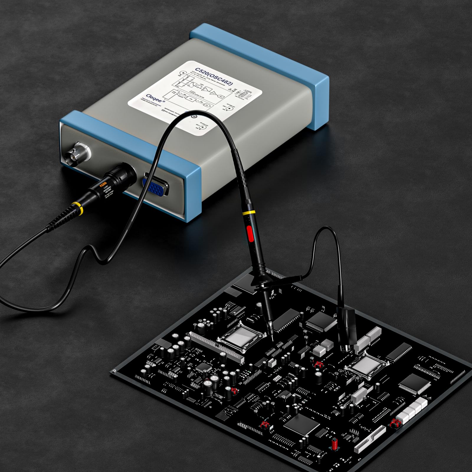 Pinzas de tacto para osciloscopio 200MHz 2 piezas completamente aisladas con puntas BNC terminales y kit de accesorios 1X 10X