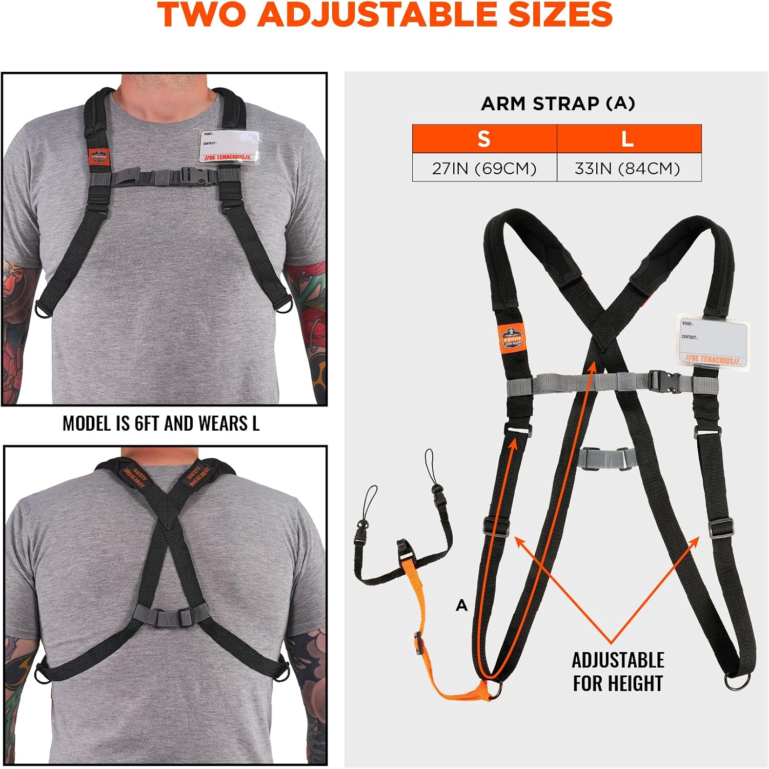 Ergodyne Squids 3138 Barcode Scanner Padded Harness, Tethering Lanyard for Bar Code Scanners, Breakaway Design Large