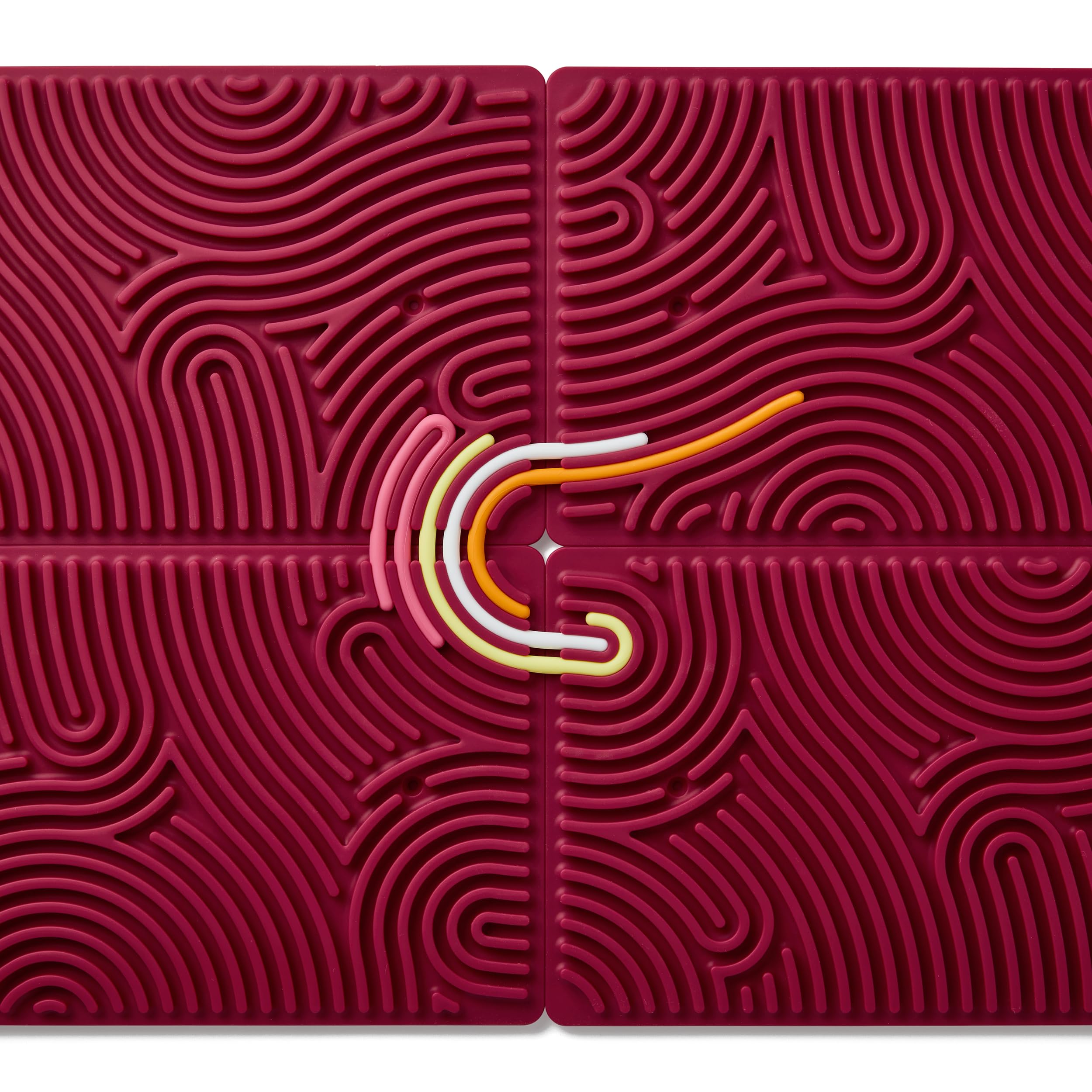 Pushpeel XL Sensory Activity Board - Erweiterbares Silikon Fidget Toy für Stress, Angst, ADHS & Autismus - Modular, Silent, No Mess - Berry