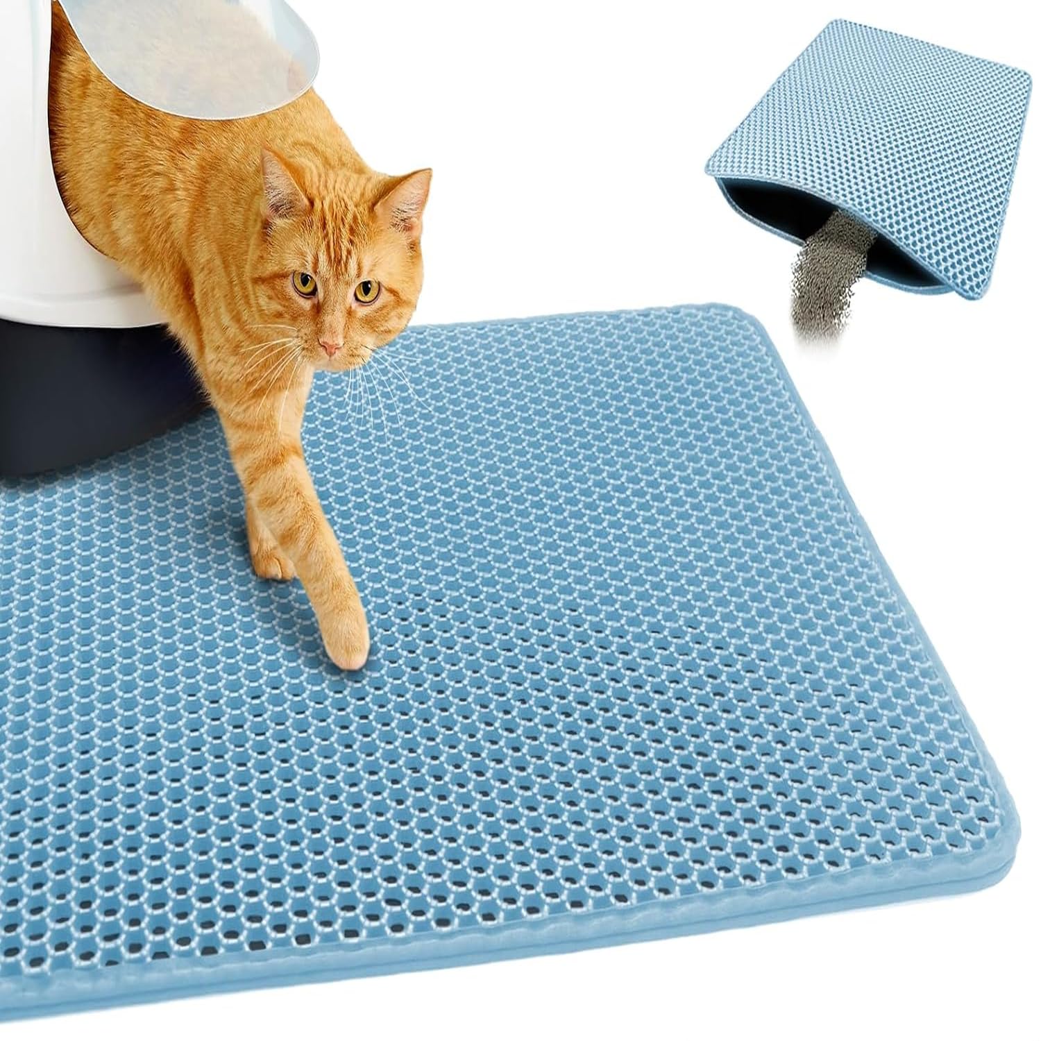 Emily Pets Cat Litter Mat | Double Layer Honeycomb Design with Large Holes | Waterproof, Non-Slip & Easy to Clean-picture-18