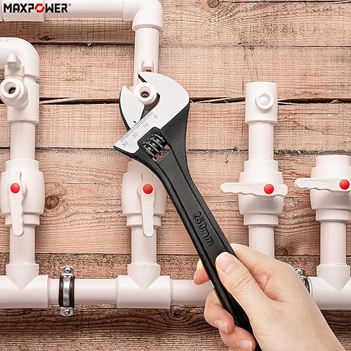 Miniatura 7 de MAXPOWER Juego de llaves ajustables de 3 piezas, forjadas, tratadas térmicamente, acabado de fosfato negro (6 pulgadas, 8 pulgadas, 10 pulgadas)