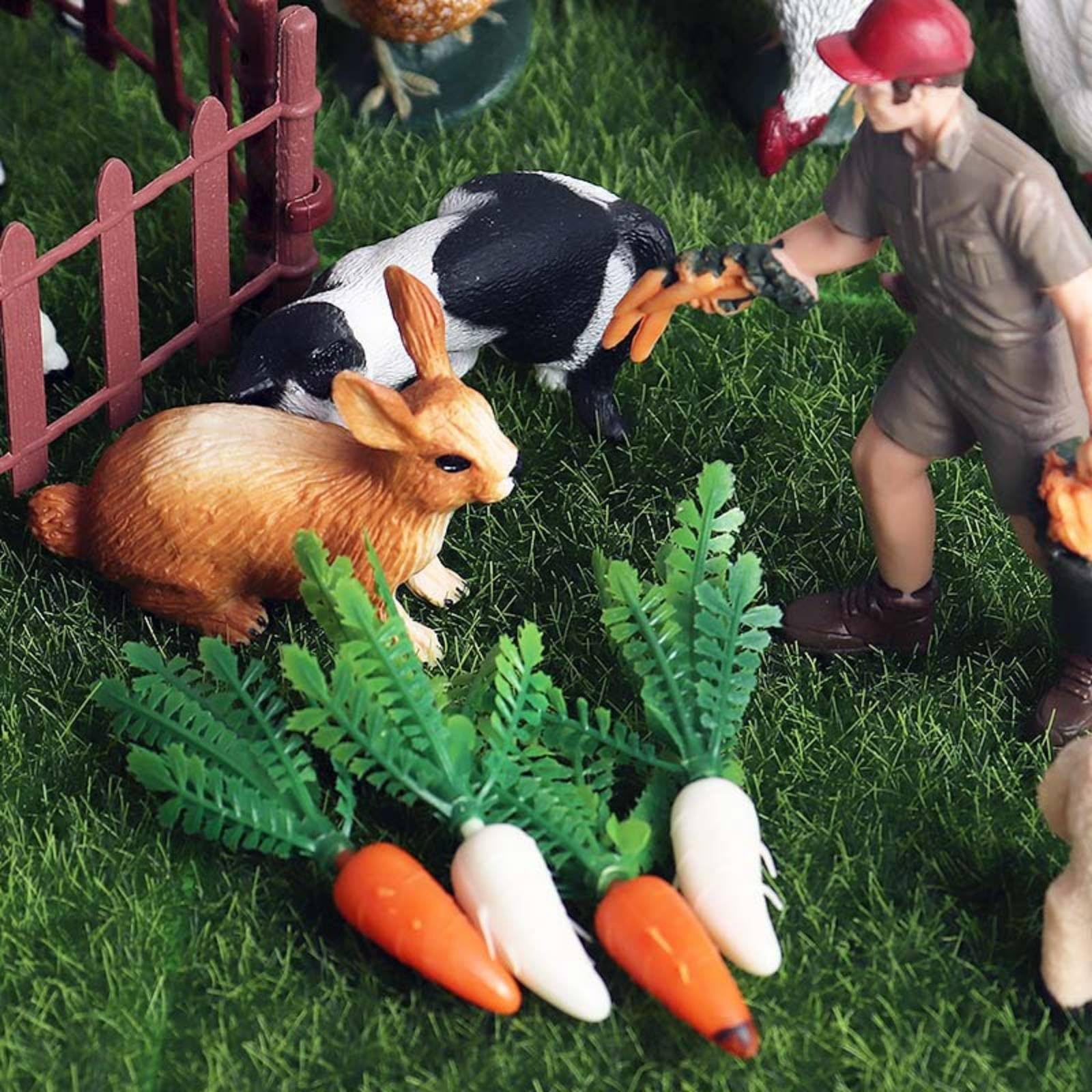 45 Stück Bauernhof Tiere Spielset Kinder Bauernhof Figuren Tierfiguren Tiermodelle mit Zubehör Wie Zaun Und Futter Im Aufbewahrungsbox für Vorschule Kita Gruppenlernen