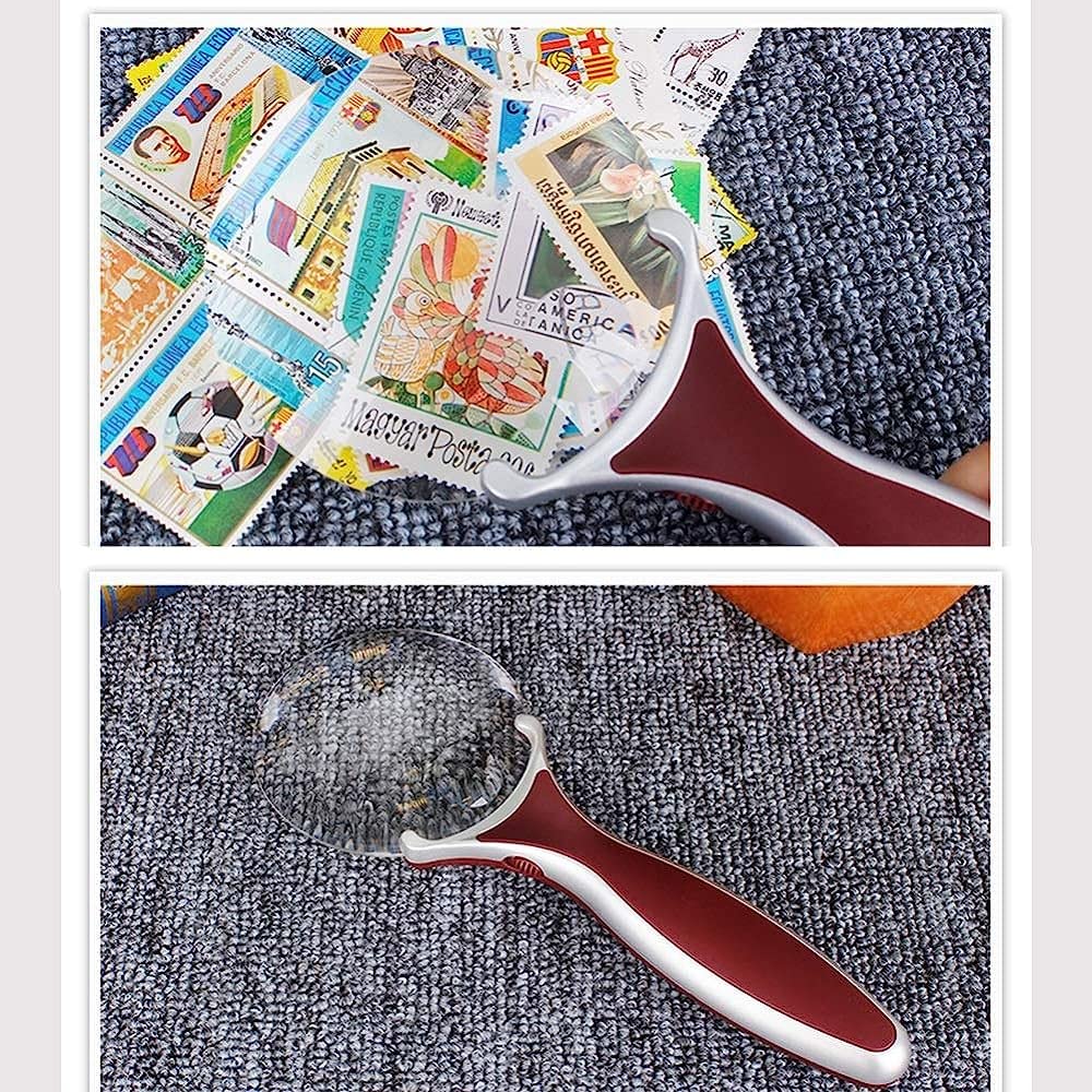 Lente d'Ingrandimento illuminata a LED con ingrandimento 3X 6X, Lente d'Ingrandimento Portatile Leggera, per Lettura, ispezione, Hobby, Lente d'Ingrandimento/Rossa