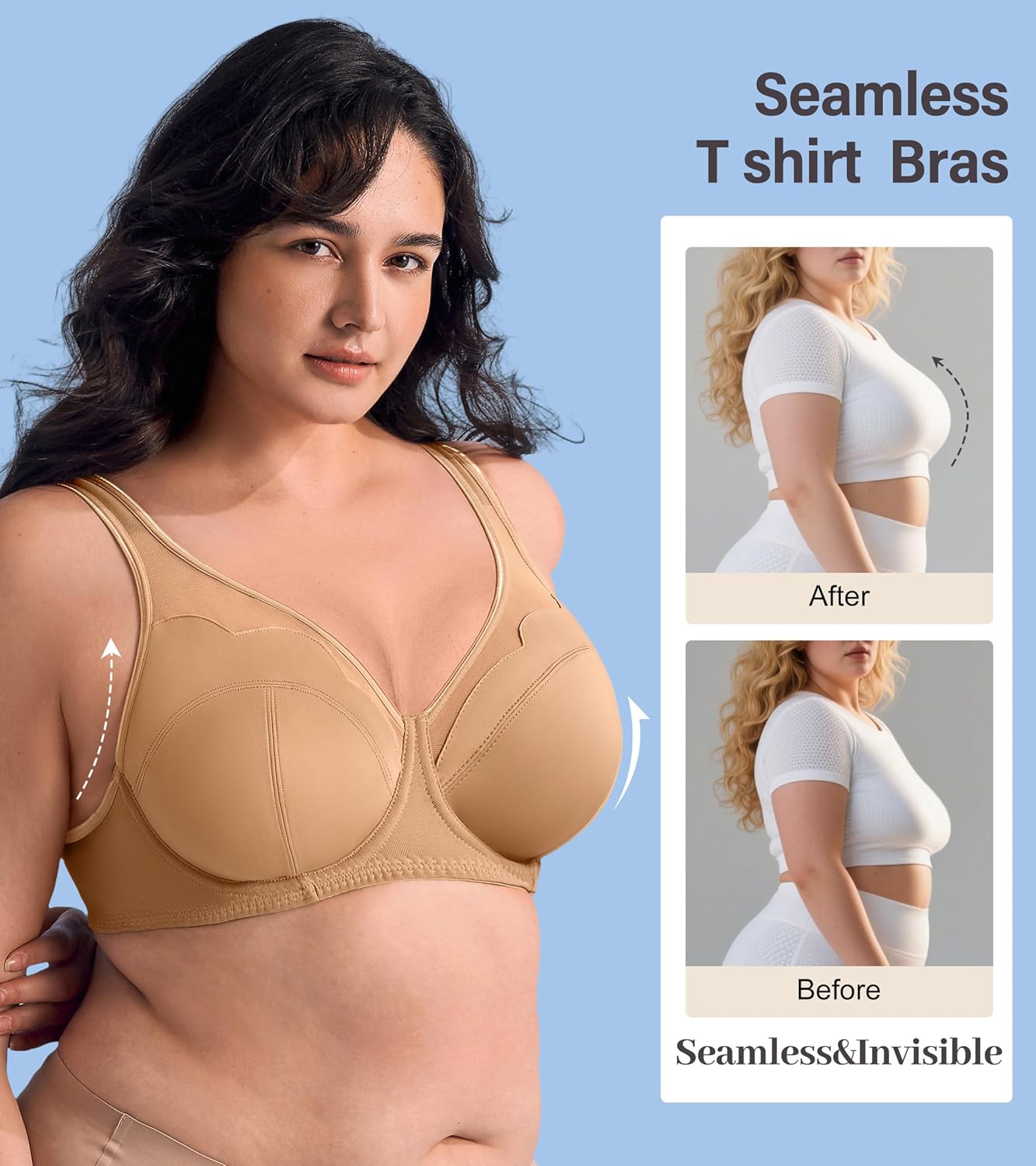 Women's Underwire Bra Full Coverage Plus Size Mesh Minimizer Bra for Large Breast - Image 5