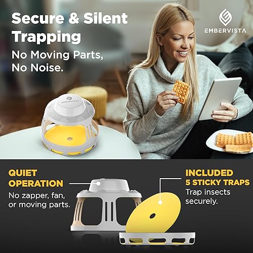 Miniatura 3 de Trampa para insectos para interiores con modos de luz duales  Mosquito mosquito mosquito polilla atrapa pulgas y moscas  Trampa de mesa recargable