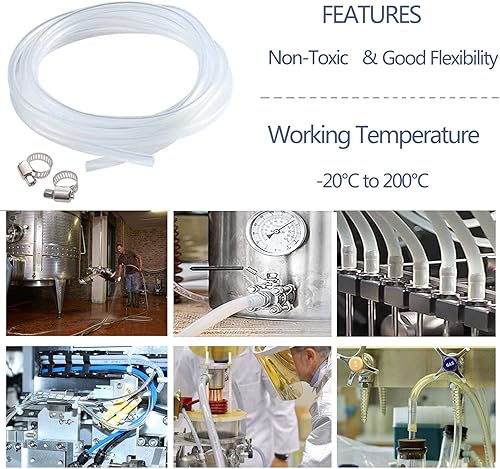 Miniatura 2 de SENSTREE Tubo de silicona para elaboración del hogar y elaboración de vinos, 12 pulgadas de diámetro interior x 34 pulgadas de diámetro interior,