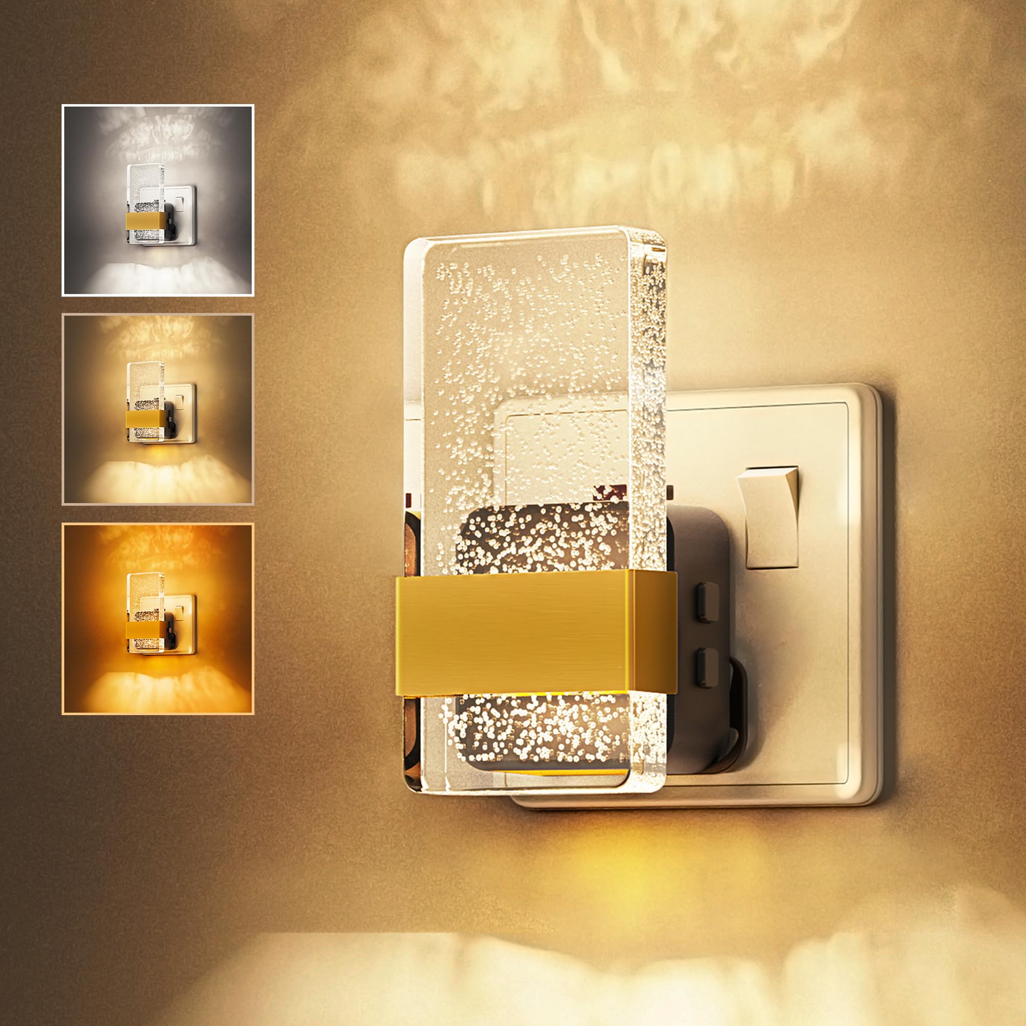 LOHAS-LED Night Light Plug in Wall with Dusk to Dawn Sensor Night Light Indoor - Plug in Light with 3 Color Temperature & Dimmable, Brightness(0-100LM),Nightlight for Hallway,Bedroom,Stairs,1 Pack โ image 1