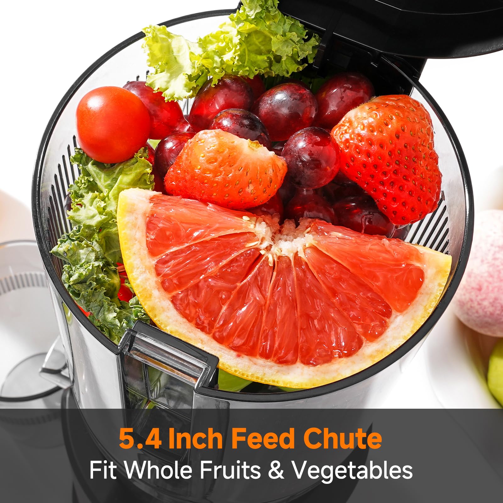 Slow Cold Press Juicer Machine: Electric Masticating Juicer Extractor Easy Clean - 5.4