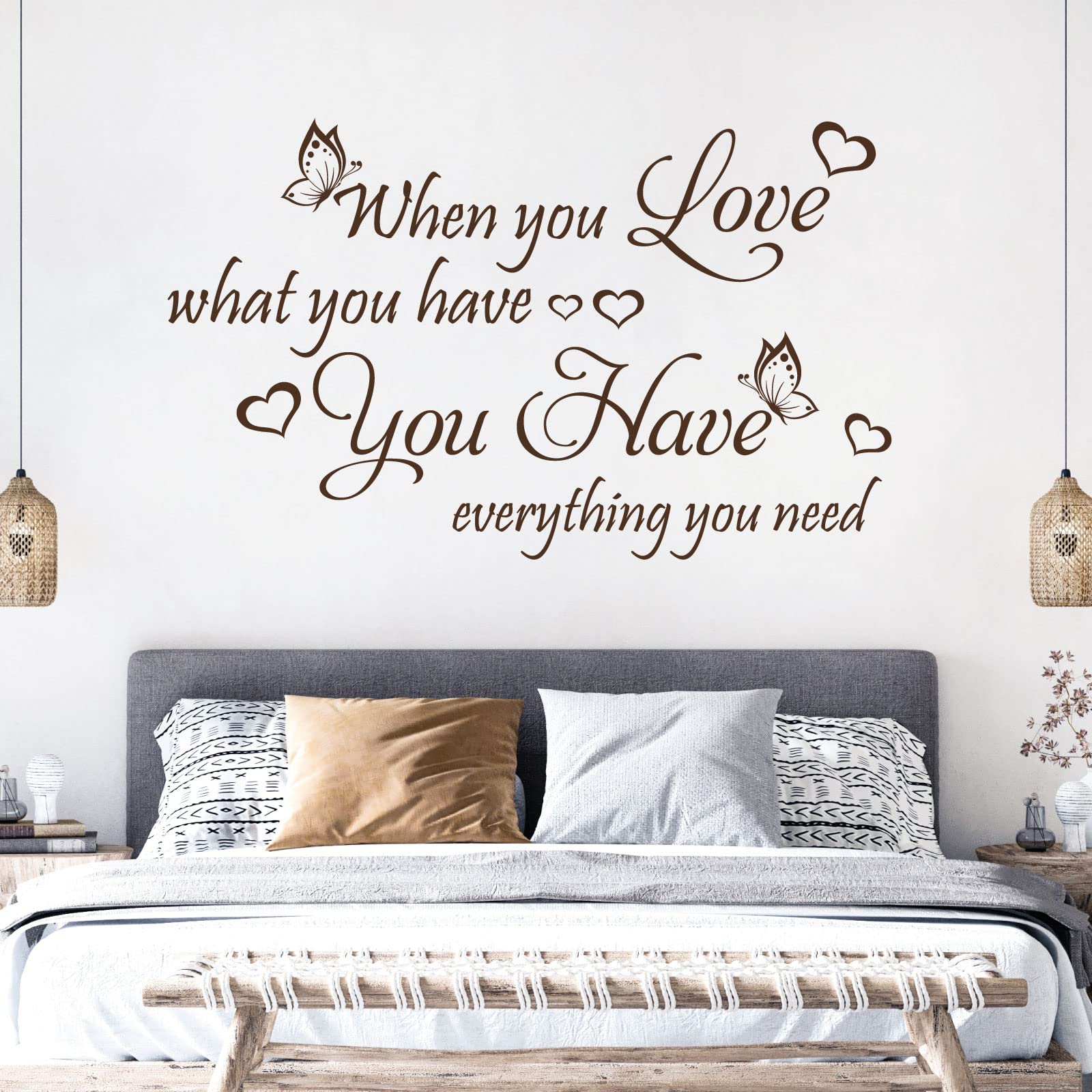 When You Love What You Have, You Have Everything ... - Quote Decal Wall Sticker [XLarge] [Chocolate]