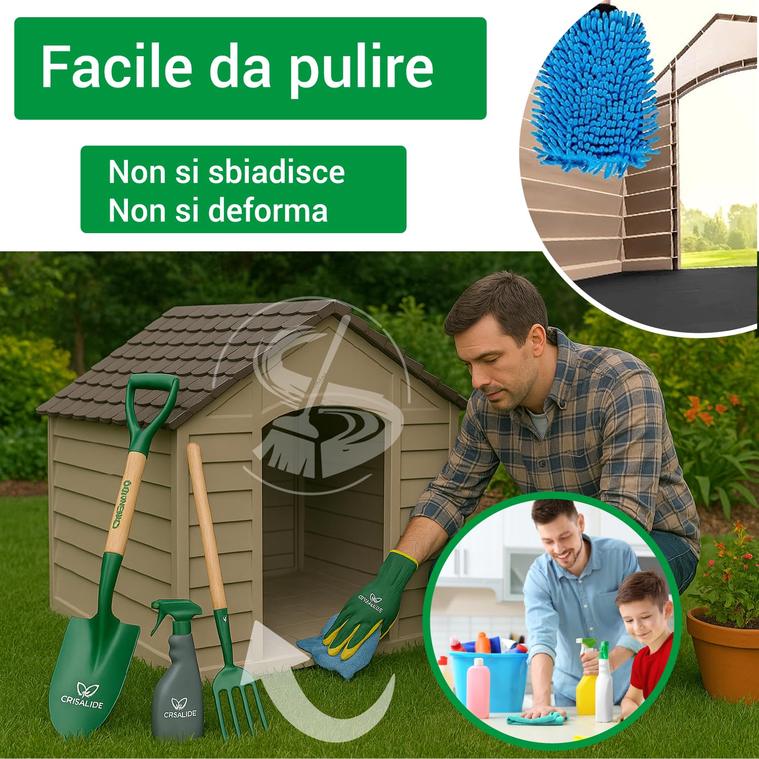 Crisalide® - PawsPalace Cuccia Per Animali, 2 Dimensioni, Facile Da Lavare, In Resina PVC, Facile Da Assemblare, Super Resistenze, Taglia Medio/Grande, Cuccia per Esterni (Large)