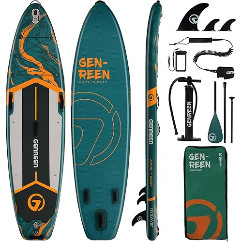 Paddle Board Stand up Paddle Board Newly Improved Thickened PVC 4 Grips 3 fins Paddleboard for JP customers 2 Side Layers 450LBS Yoga paddleboards Fishing Family Pet Friendly for 4 Seasons