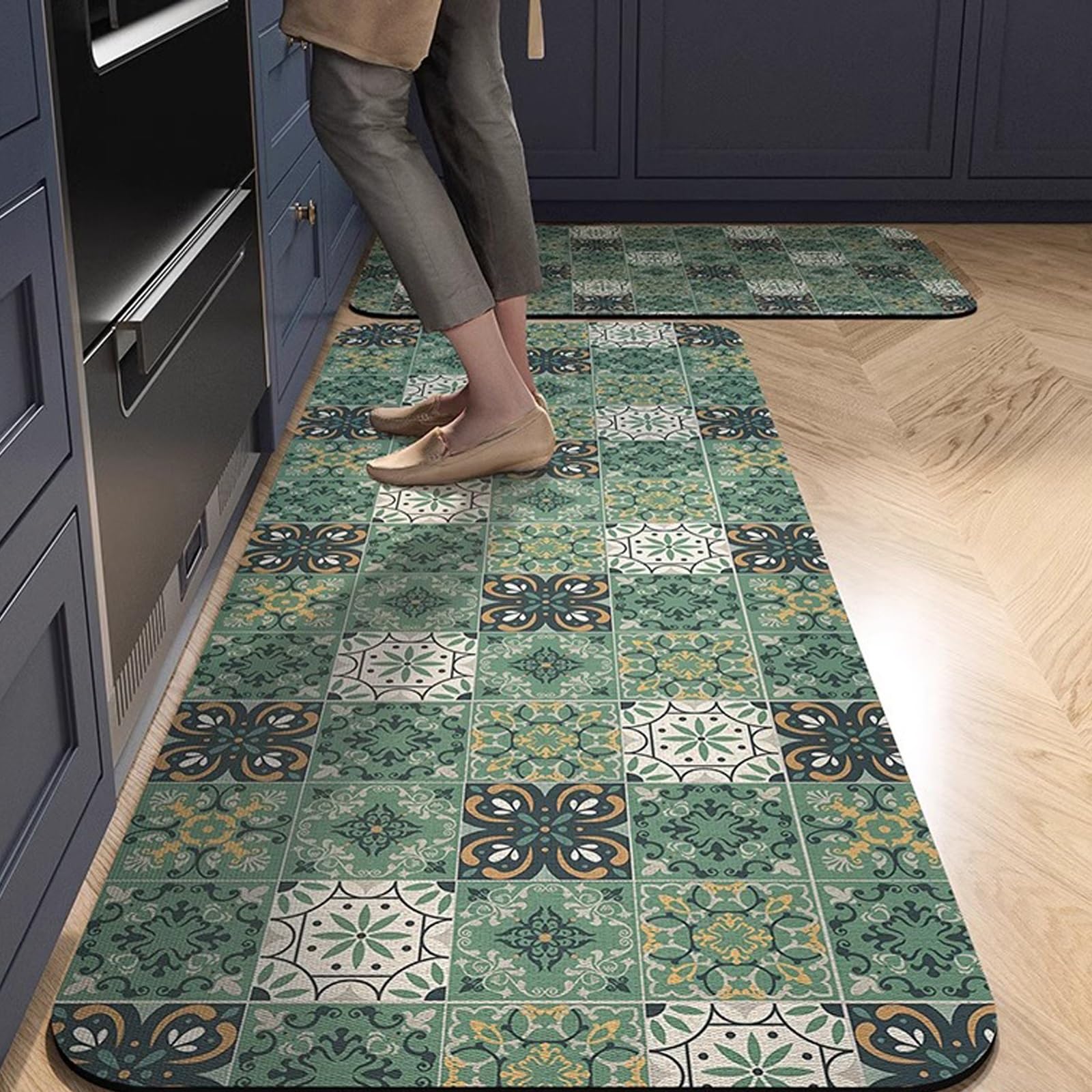 Tapis cuisine anti-fatigue rétro pour soulager le dos et sécuriser le sol