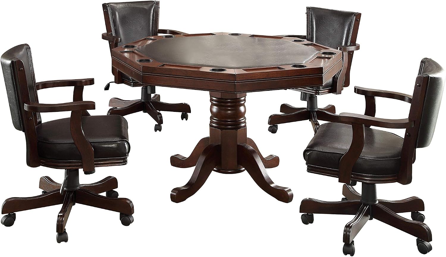 24/7 Shop at Home Odin 5-Piece Gaming Table Set, Cherry