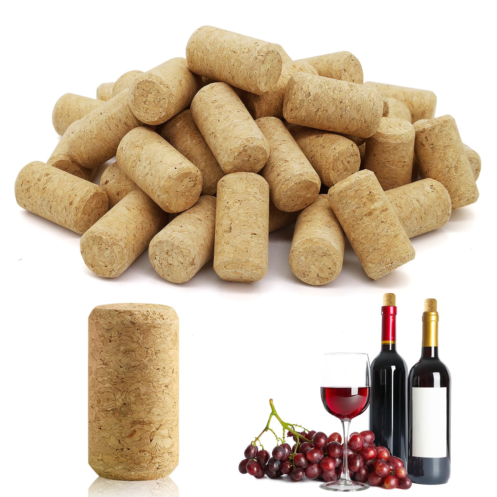 50 Pièces Bouchons en Liège 21x40mm,Bouchons en Liège Naturel Bouchon Bois Bouchon Liege Bouteille Vin,Bouchon Bouteille pour Vin,Bière et le Bricolage