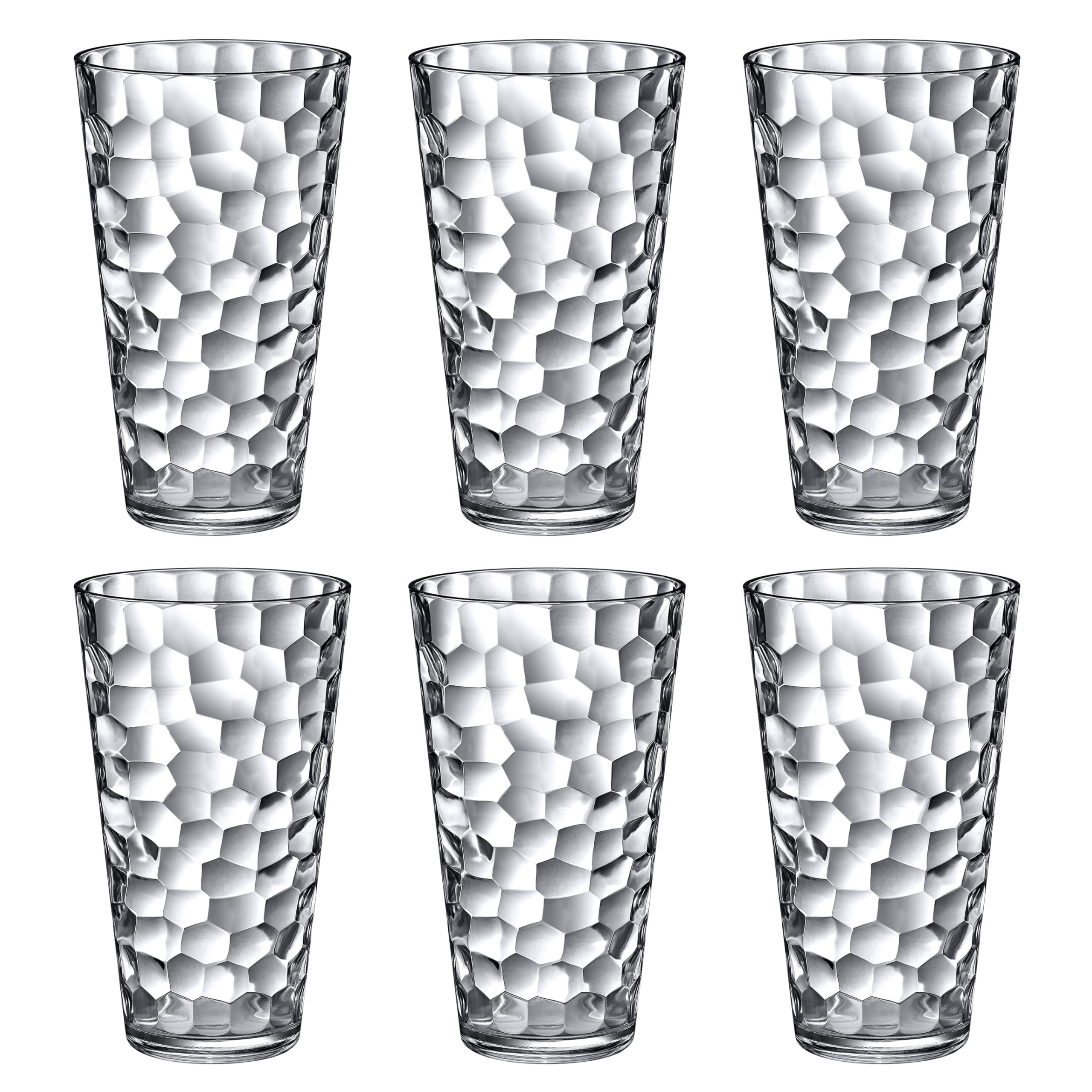 Amazing Abby - Iceberg - 850.5 g Kunststoffbecher (6er Set), Kunststoff-Trinkgläser, komplett klar, wiederverwendbar, stapelbar, BPA-frei, bruchsicher, spülmaschinenfest