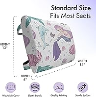 Vista 20 de Lunarable Teal Travel Pillow Neck Rest, Aquatic Fauna Theme Hand Drawn Style Various Starfish in Blue Shades, Memory Foam Traveling Accessory for