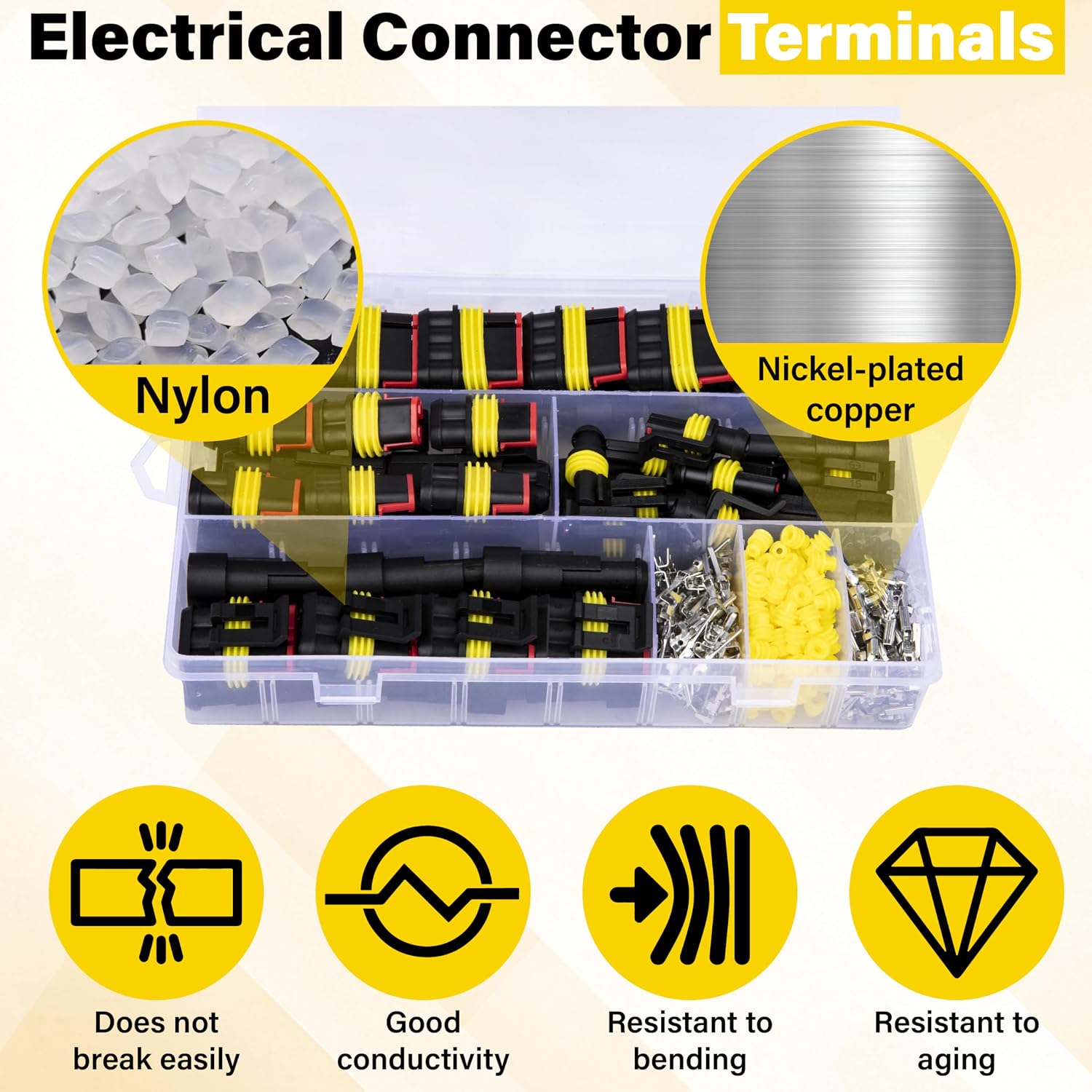 352 PCS Waterproof Car Electrical Connector Terminals, Automotive Connector Kit, Wire Connector Plug Kit, 1/2/3/4 Pin Connectors Male and Female for Car Truck Motorcycle Boat Marine