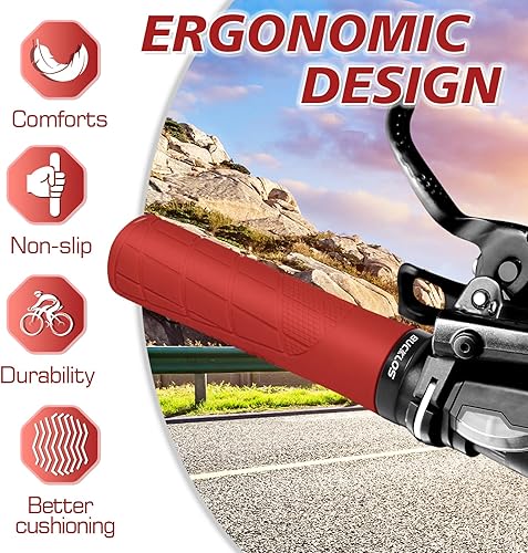 Vista 21 de BUCKLOS Empuñaduras de manillar de bicicleta con bloqueo único, mango ergonómico antideslizante para bicicleta de montaña, mango antideslizante