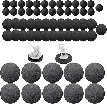 60Pcs Mix Round Plastic Model Bases 25mm25pcs/32mm25pcs/40mm10pcs for Gaming Miniatures or Wargames Role Playing Board Game Figure Toy0.98inch/1.3inch/1.57inch
