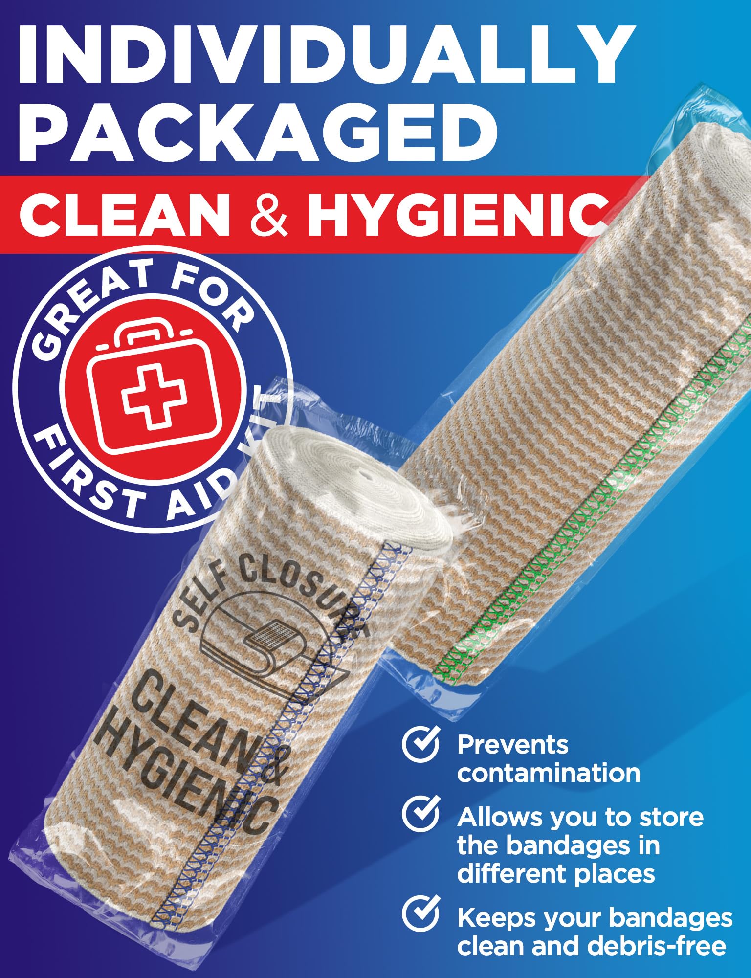 Premium Elastic Bandage Wrap - 6pack (2x2in, 2x3in, 2x4in) - Self-Closing — Amazon image 9