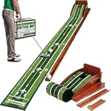 Putting Green Indoor Golf Putting Mat – Easy to Assemble with Automatic Ball Return, Wrinkle-Free Close to Real Green Speed, Suitable for Office, Recreation Room, Patio – Ideal Gift