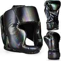 Vista 23 de Set de protección para la cabeza y guantes de boxeo Arrowbash para niños, guantes de boxeo de 6 oz y protección para la cabeza de lucha