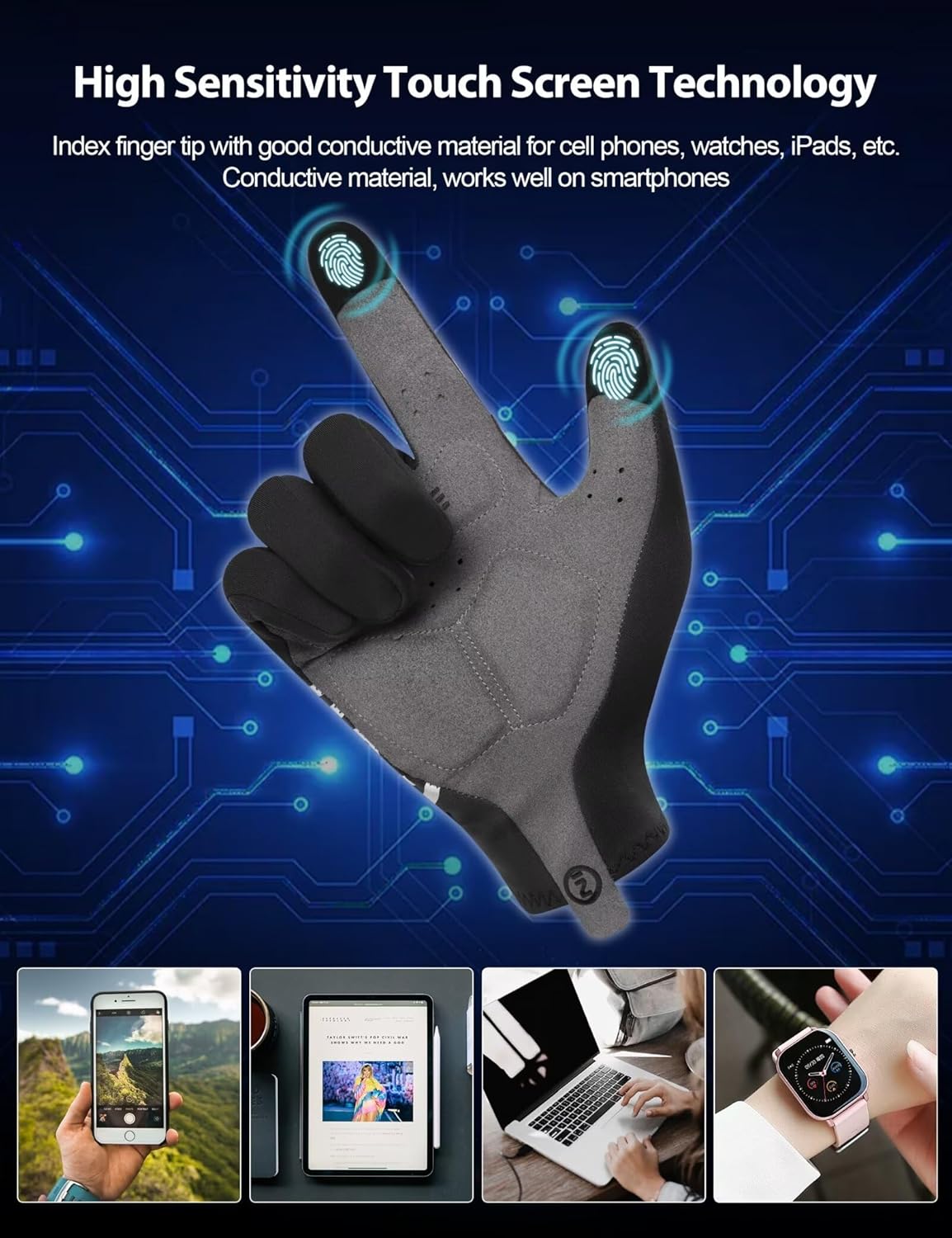 INBIKE Cycling Gloves Men Women Thin Fleece Touchscreen Padded Bike Gloves for Running Driving Biking Hiking - Image 5