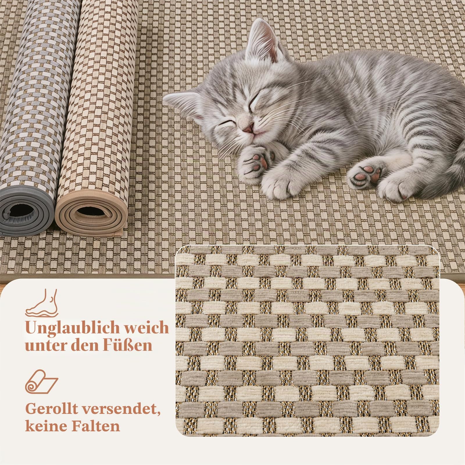 Enyhom Badezimmerteppich groß 60x120cm, Weiche Badematte waschbar rutschfest mit Gummi Unterseite, Saugfähige schnelltrocknend Duschvorleger für Badezimmer, Dusche, küche