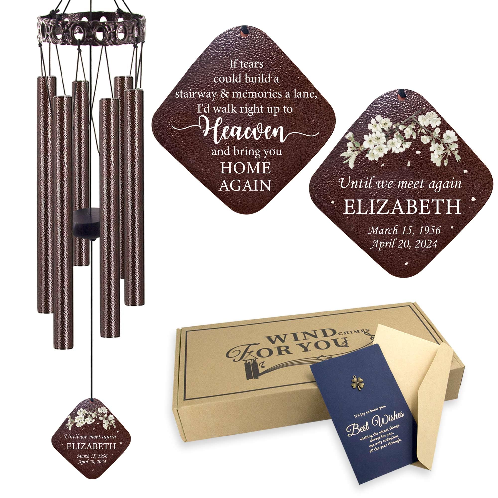 ASTARIN Personalized Memorial Wind Chimes, Customized Wind Chime for Loss of Loved One/Mother/Father, Wind Chimes for Outside Garden Decoration, Sympathy Gifts for Women/Man