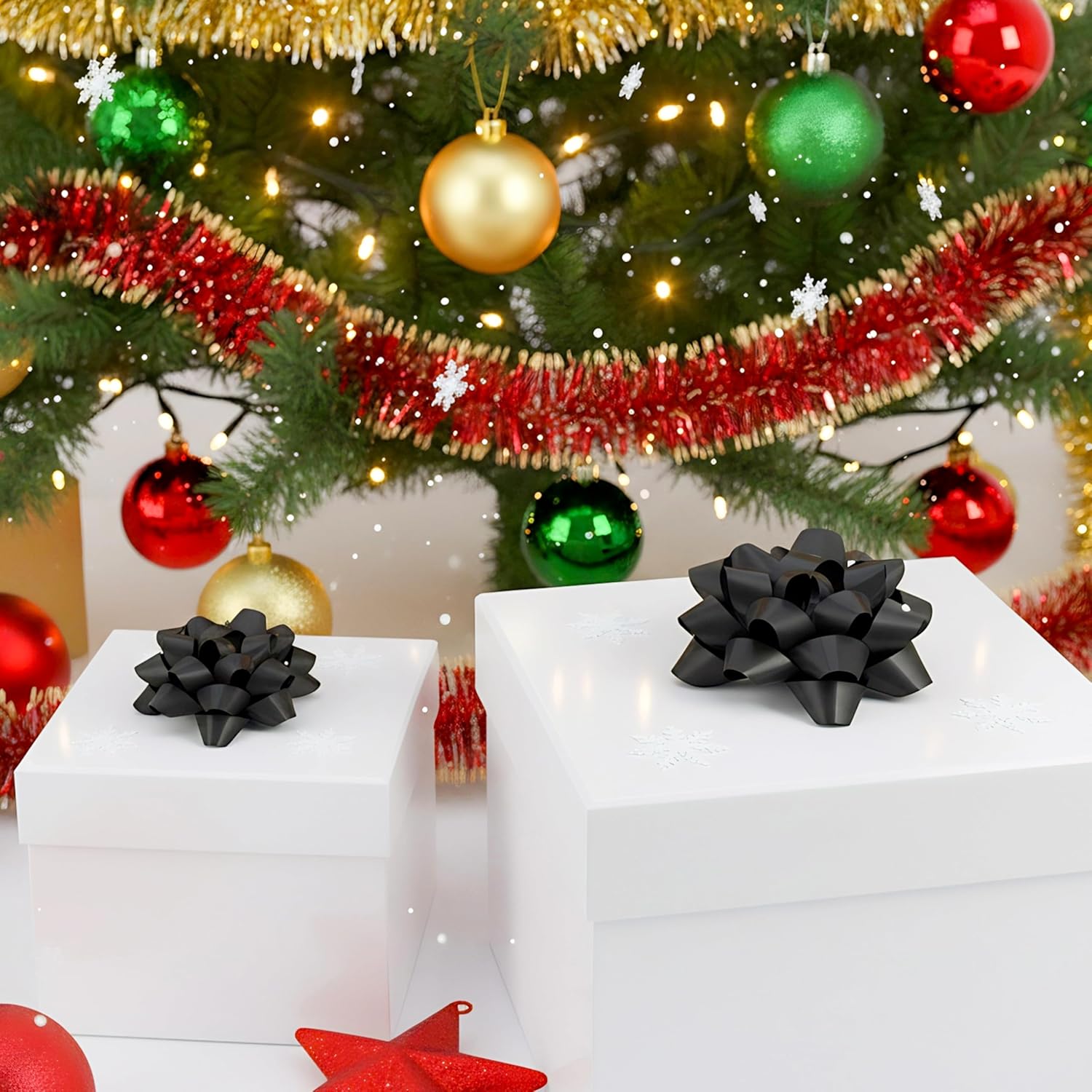 12Pcs Large 4.5 Inch Star Gift Bows for Gift Wrapping and Presents, Christmas Bows,for Parties, Birthdays, Weddings or Other Holidays. (Black) - Image 6