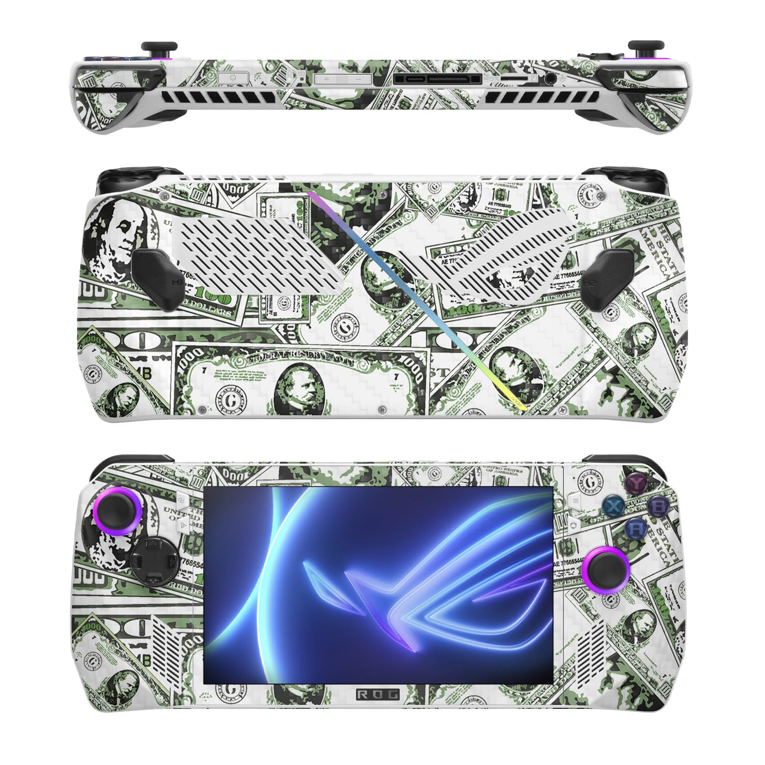 MightySkins Carbon Fiber Skin Compatible with Asus ROG Ally - Phat Cash | Protective, Durable Textured Carbon Fiber Finish | Easy to Apply, Remove, and Change Style
