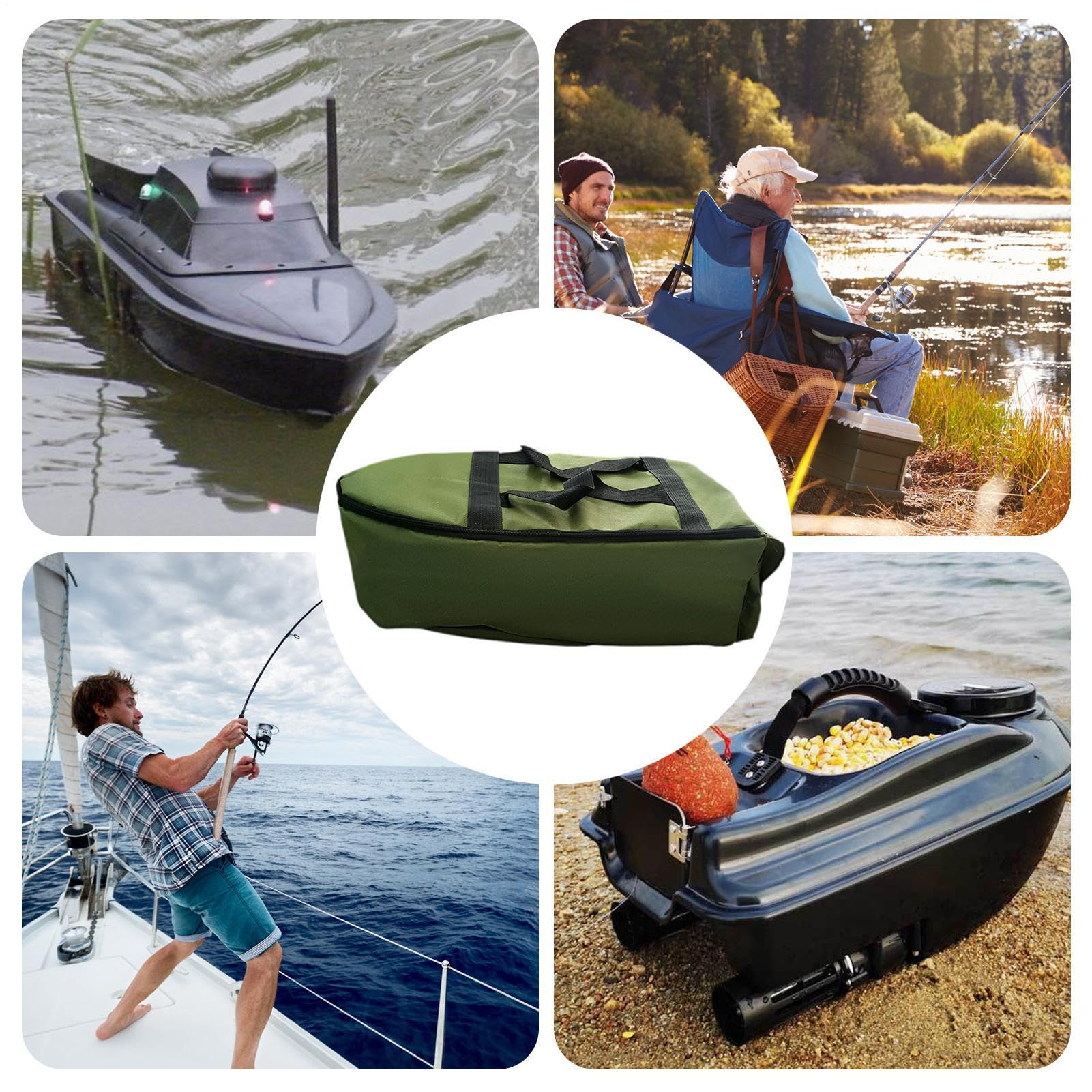 Générique Sac De Transport Portable pour Bateau À Appâts De Pêche | Imperméable Sac De Rangement pour Bateau Amorceur Télécommandé, Accessoires pour Bateaux Amorceurs, Tissu Oxford, 58x28x19cm