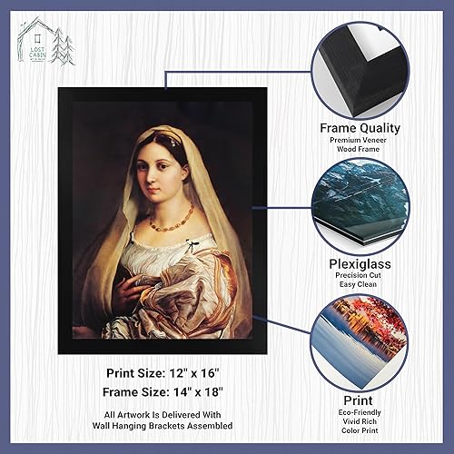 Vista 144 de Cabaña perdida de San Jorge y el dragón de Raphael Impresión en marco plano negro Reproducción de pintura de obras de arte fino Póster 2-San